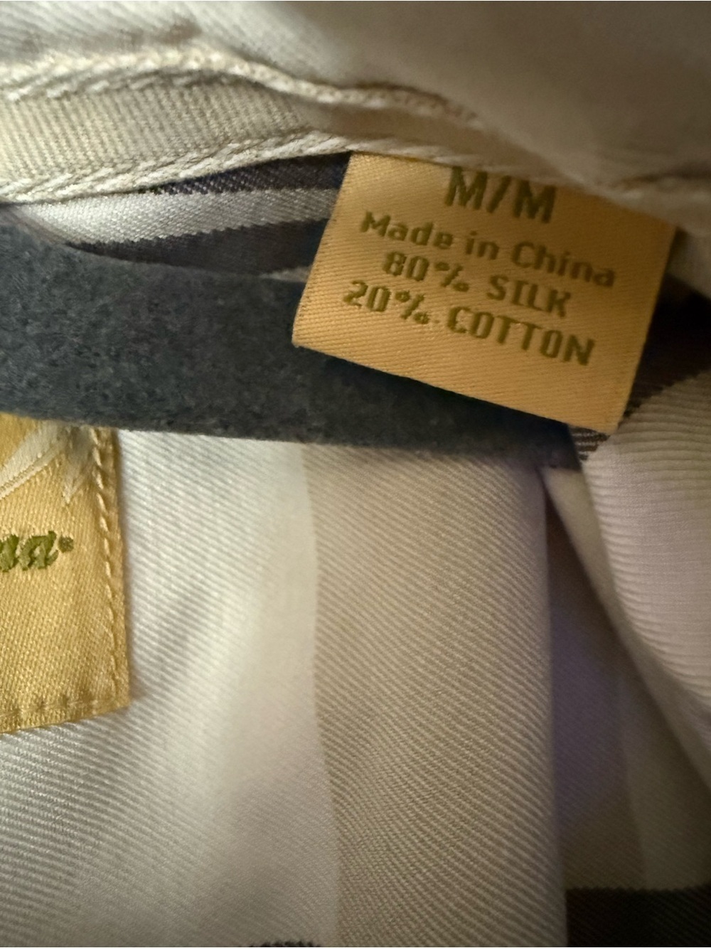 🐛🌿Tommy Bahama Men's M Striped Silk Blend Button Down Short Sleeve Camp Shirt - Picture 3 of 5